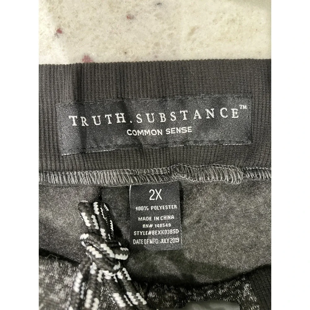 Truth Substance Common‎ Sense Men Sweatpants 2XL Blk Streetwear Urban NWT Flaws - Picture 8 of 14